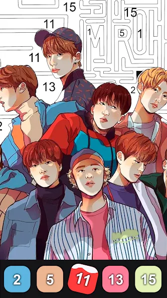 Kpop Paint by Numbers BT21  [МОД Unlocked] Screenshot 3