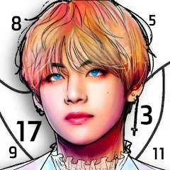 Взлом Kpop Paint by Numbers BT21  [МОД Unlocked] - стабильная версия apk на Андроид