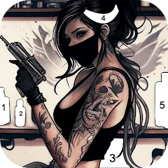 Взломанная Tattoo Coloring games  [МОД Бесконечные монеты] - полная версия apk на Андроид