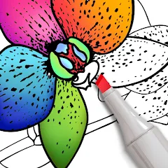 Взломанная Coloring for adults offline  [МОД Unlimited Money] - стабильная версия apk на Андроид