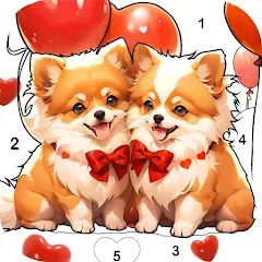 Скачать взломанную Dog Coloring, Color by number  [МОД Много монет] - последняя версия apk на Андроид